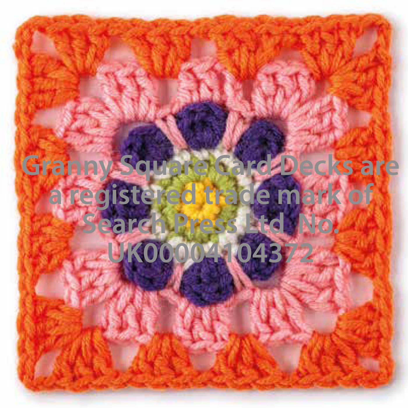 Granny Square Flowers Card Deck, 50 Colorful 4x4in Cards