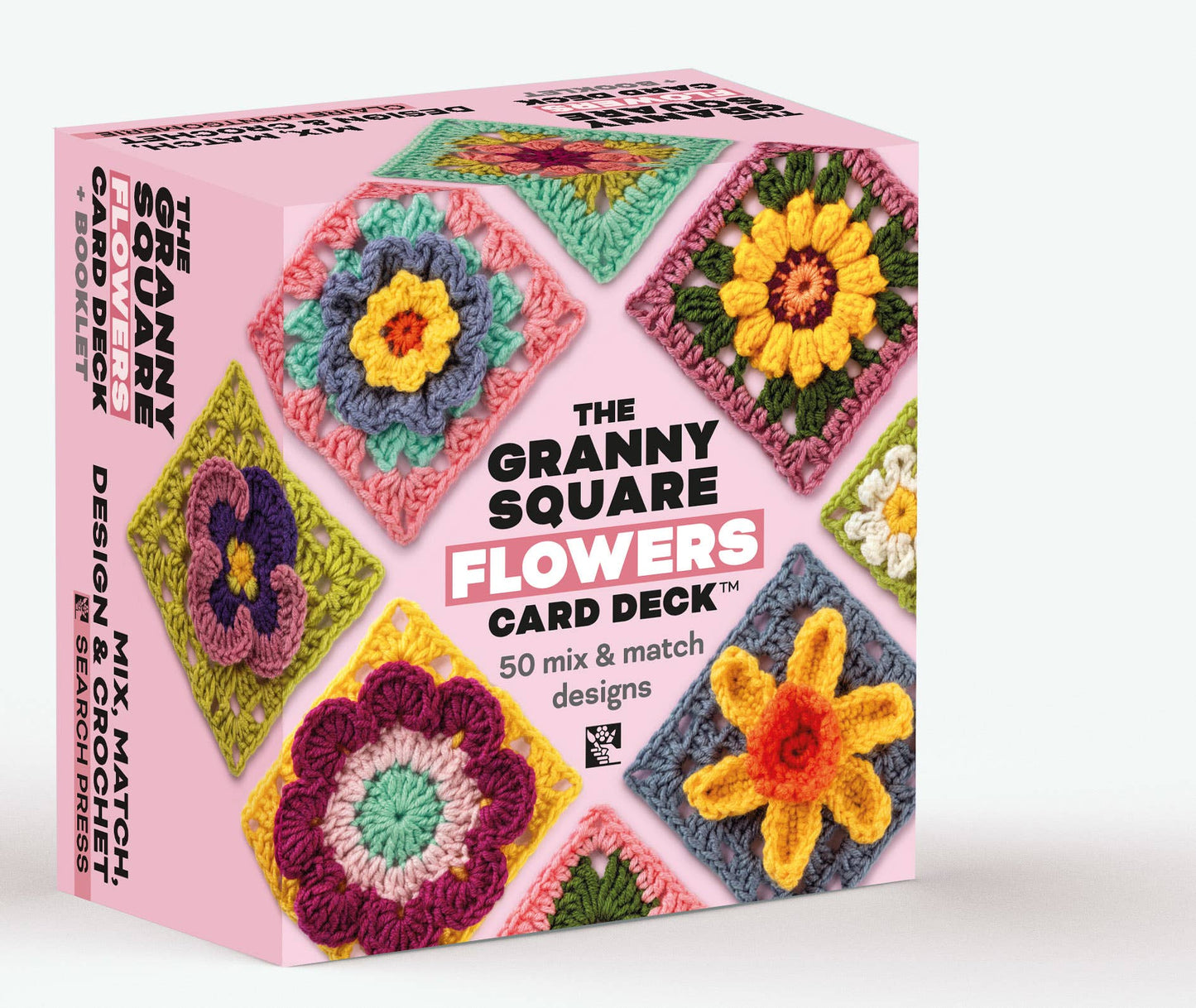 Granny Square Flowers Card Deck, 50 Colorful 4x4in Cards