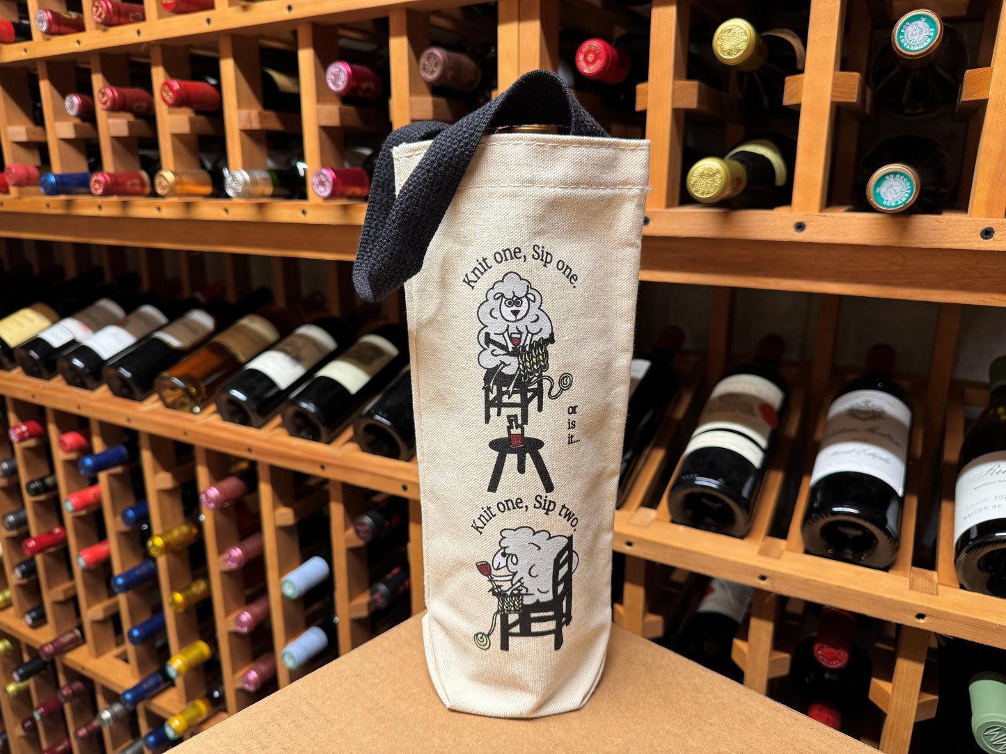 LOVermont Yarns Sheep Wine Bag
