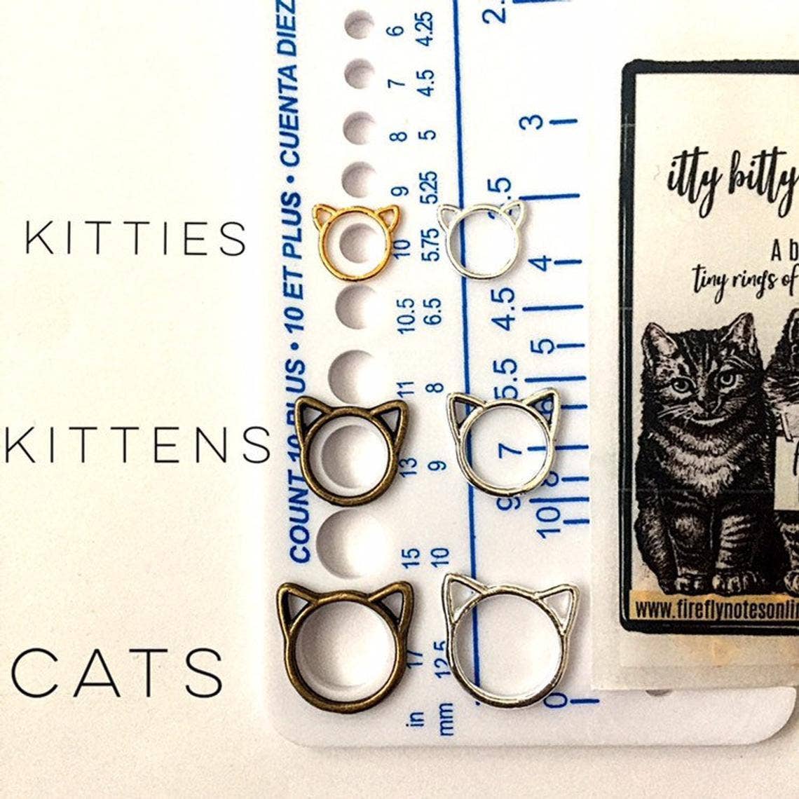 Firefly Notes - Cat Stitch Markers, Medium Sized "Kittens"