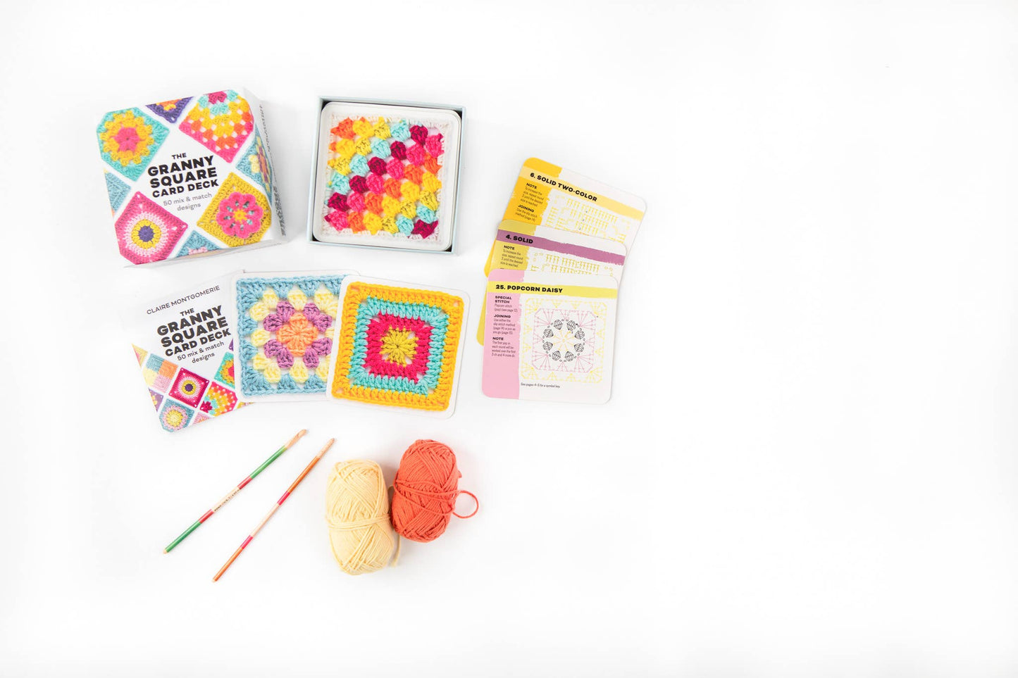 Granny Square Card Deck, 50 Colorful 4x4in Cards
