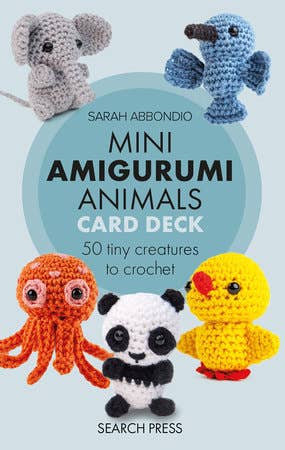 Mini Amigurumi Animals Card Deck, 50 Colorful 3.3x5.5in Cards