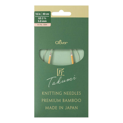 Clover - 16" PRO Takumi Circular Needles, Bamboo