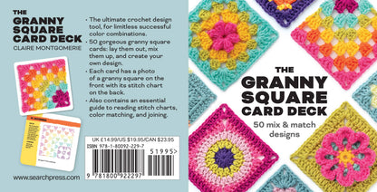 Granny Square Card Deck, 50 Colorful 4x4in Cards