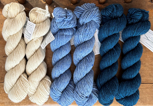 Shearing Day Shawl Kit - Mountain Mohair Blues