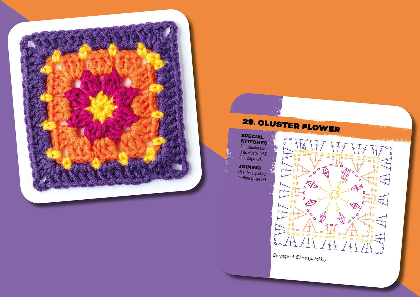 Granny Square Card Deck, 50 Colorful 4x4in Cards