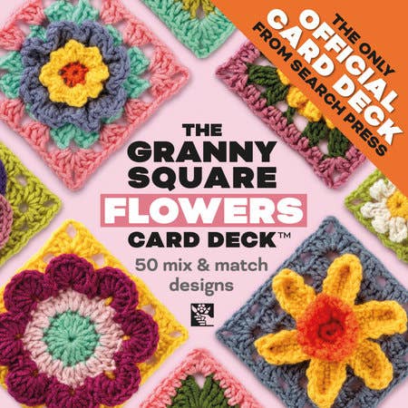 Granny Square Flowers Card Deck, 50 Colorful 4x4in Cards